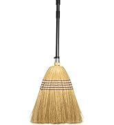 TidyBliss Corn Broom Heavy Duty, 59 inches Tall Household Indoor Outdoor Natural Straw Brush for ...