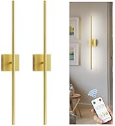L LOHAS LED Battery Operated Wall Sconces Set of 2, Battery Wall Sconce 10000mAh, Gold Rechargeab...