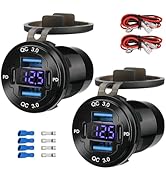 ULITECO 2 Pack 12V USB Outlet 4-Port, 78W Dual PD30W &amp; QC3.0 Fast Charger, Waterproof Aluminum Al...