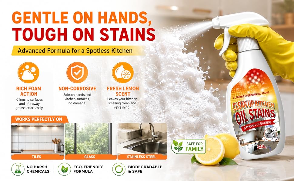 Clean Up Kitchen Oil Stains Spray