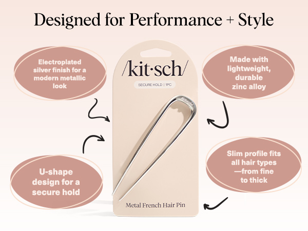 Kitsch Metal French Hair Pin for Women Elegant Hair Accessories for Women