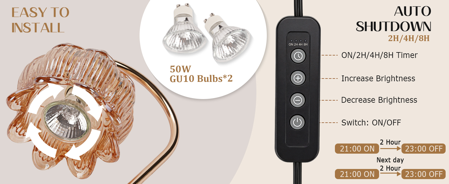 Candle Warmer Lamp with Timer, Dimmable Candle Warmer for Jar Candles