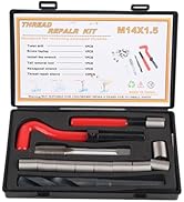 Espusta 15Pcs Helicoil Thread Repair Kit, M14x1.5 Helicoil Kit Female Thread Repairing Accessory ...