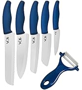 Vos Ceramic Knives With Covers 6 Pcs Quality Kitchen Knife Set - 8