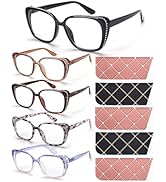 BLOEXCLU Reading Glasses for Women Blue Light Blocking Readers Anti Eyestrain Computer Fashion Ey...