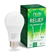 NorbRELIEF Green Light Therapy Migraine Relief Light Bulb, Research Proven Non-Drug Support for M...