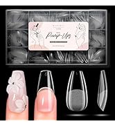 Makartt Medium Coffin Nail Tips: 510pcs Pre-Shaped Full Cover Half Matte Press on Nails 15 Sizes ...