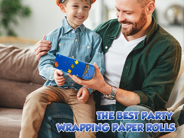 WERNNSAI Construction Wrapping Paper Roll 