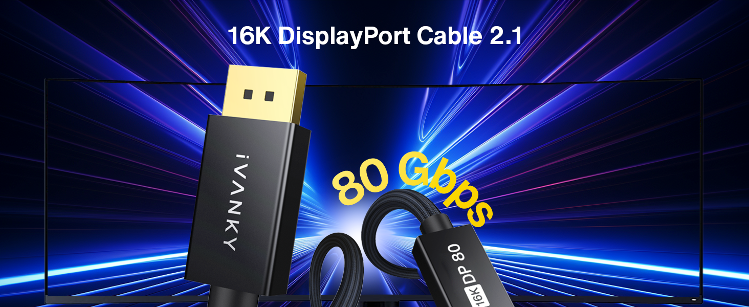 80Gbps DisplayPort Cable 2.1