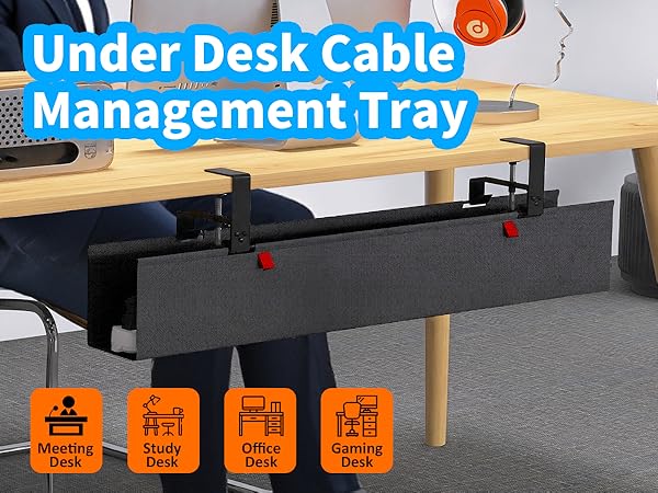 Under Desk Cable Management Tray