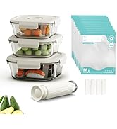 CABIBOX 17 PCS Glass Food Vacuum Storage Containers, Up to 5 times longer, Premium Airtight, 100%...
