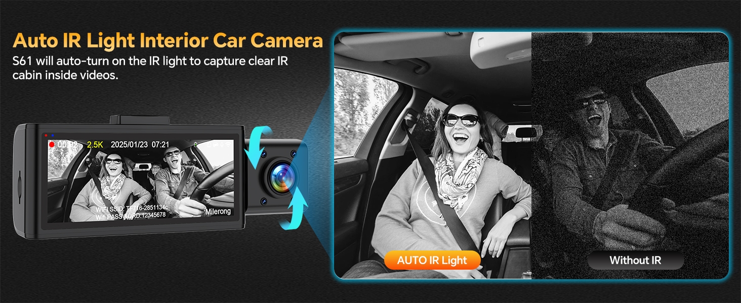 dash cam front and cabin