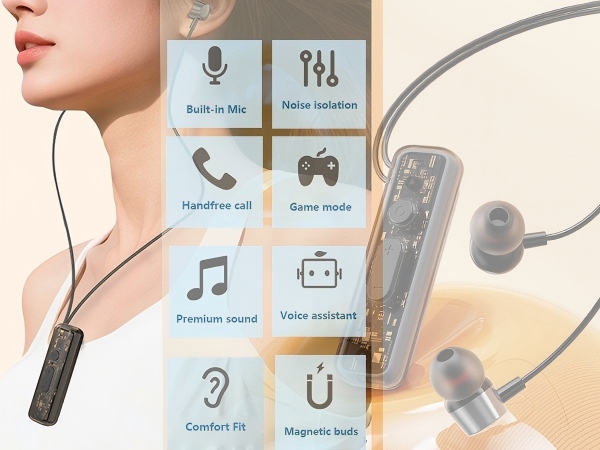 collar clip earbuds