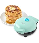DASH Mini Waffle Maker - 4” Waffle Mold, Nonstick Waffle Iron with Quick Heat-Up, PTFE Nonstick S...