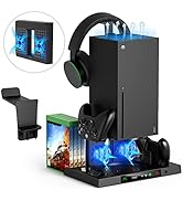 FYOUNG Upgraded Vertical Cooling Stand for Xbox Series X with Controller Charger Station Dock, Du...