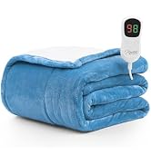 Homemate Heated Blanket Electric Throw - 50"x60" Heating Blanket Throw 1/2/4/6/8 Hours Auto-off 1...