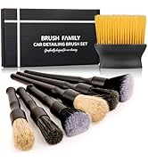 7PCS Car Detailing Brush Set, Ultra Soft Boars Hair Car Interior Detailing Brushes, Car Interior ...