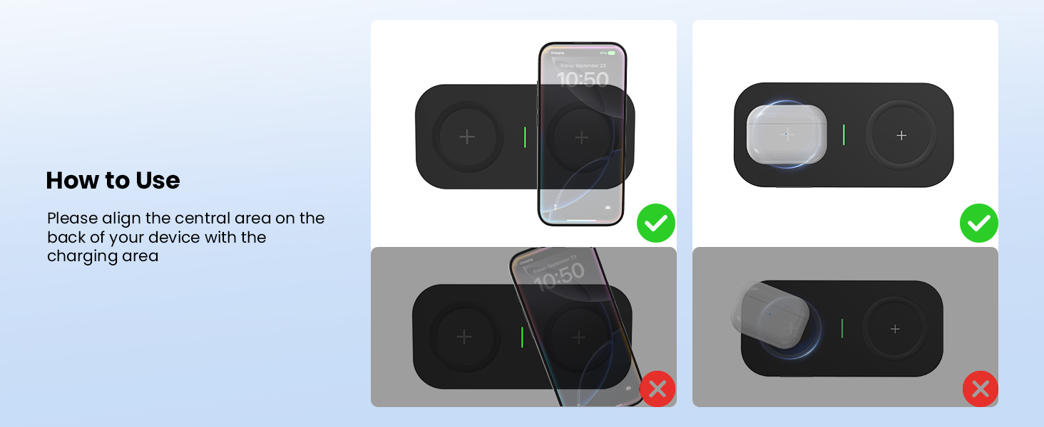 TAMOXI 2 in 1 Dual Wireless Charging Pad