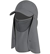 SUN CUBE Fishing Hat Sun Cap with Neck Face Cover Flap, Sun Protection Baseball Cap with Flap for...