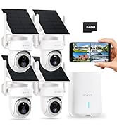 UCOCARE Security Cameras Wireless Outdoor System, Ture 4K/8MP Solar Powered Cameras for Home Secu...