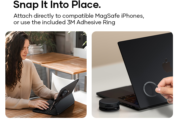 Satechi OntheGo 7-in-1 USB-C Hub, Compact Magnetic Multiport Adapter, Coiled Cable