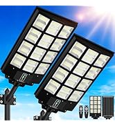 9000W Solar Street Lights Outdoor, 240000LM Solar Lights Waterproof with Motion Sensor, 6500K Dus...