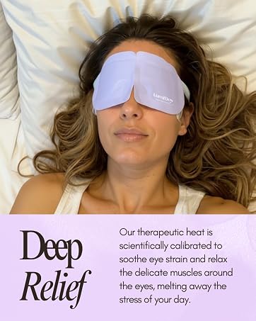 LumiDew heated eye mask for deep relief, soothes eye strain with therapeutic heat.