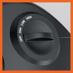 comfort zone space heater has 2 heat settings