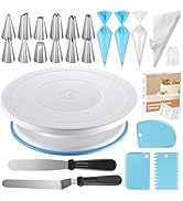 Kootek 71PCs Cake Decorating Supplies Kit, Cake Decorating Set with Cake Turntable, 12 Numbered I...