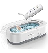 KUNPHY Ultrasonic Jewelry Cleaner Machine, 46KHZ, 12OZ Capacity, with 50ml Solution, Sonic Jewelr...