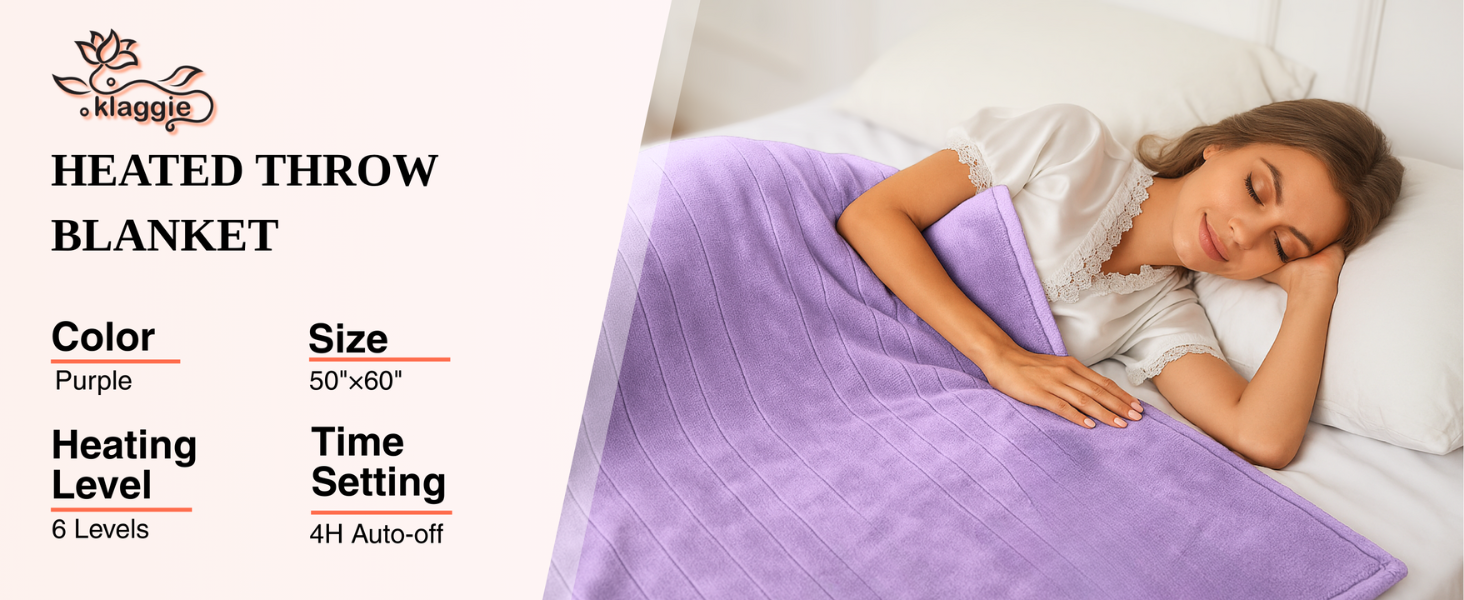 purple heated throw blanket