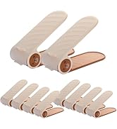 Bingxue Shoe Organizer 10 Pack, Shoe Stackers, Shoe Storage Space Savers, 4 Levels Adjustable, Beige