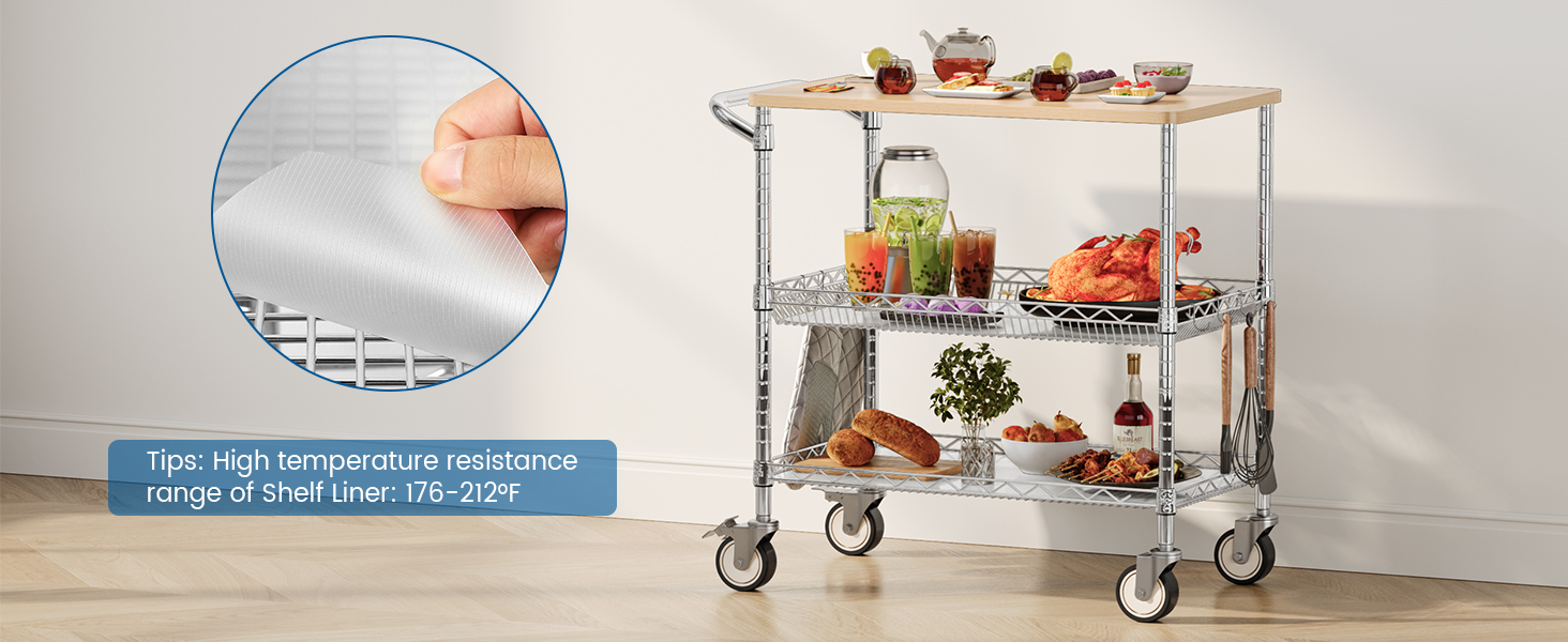 3 tier rolling cart