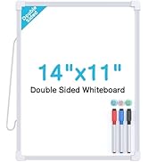 MaxGear Small Dry Erase Board, 14"x11" Double Sided Hanging Whiteboard for Wall, Mini White Board...