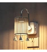 L LOHAS LED Night Lights Plug into Wall, Boho Fabric Cylinder Night Light with Tassel, 0-100LM Di...