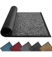 Mibao Front Door Mat, Dirt Trapper Welcome Mat for Outdoor Indoor, Non-Slip Waterproof Doormat, D...