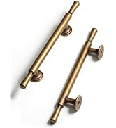 BEILEIOU Antique Brass Cabinet Pulls- 3-3/4 Inch(96mm) Hole Center Vintage Drawer Handles,Kitchen...