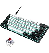 Snpurdiri 60% Wired Mechanical Gaming Keyboard, Ice Blue LED Backlit 61 Keys Mini Wired Office Ke...