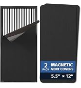 2 Pack Strong Magnetic Vent Covers 5.5”x12” Metallic Black Air Vent Magnet Cover for Floor Wall C...