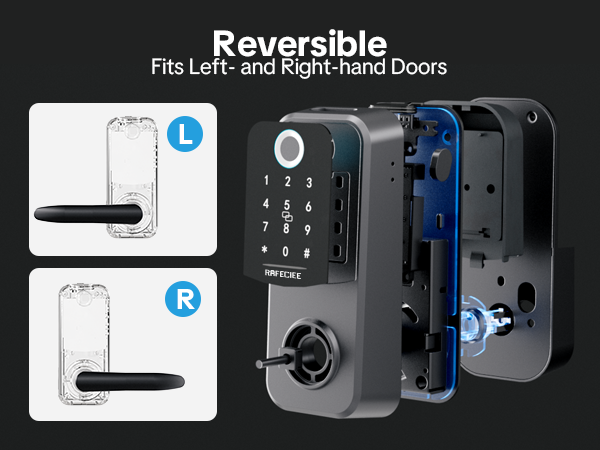 electronic door lock with handle