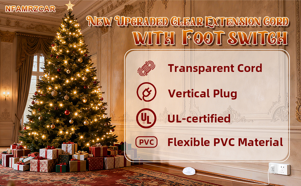 Clear Extension Cord with Foot Switch