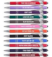 Actsun Funny Pens, 12 Pcs Pens Fine Point Smooth Writing Pens, Sarcastic Ballpoint Pens with Scre...
