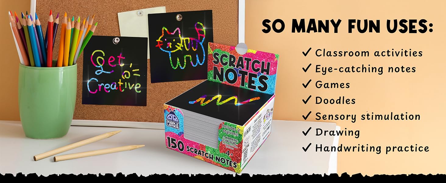 Siblings exchanging scratch notes gifts, sparking imagination and happy moments at home