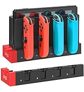 Charging Dock Compatible with Switch Joy Cons Controllers, [Add to Dock] Portable Desktop Chargin...