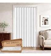 Jilron Accordion Door Curtain Set - 100% Blackout, with Curtain Rod Included, for Bedroom Privacy...