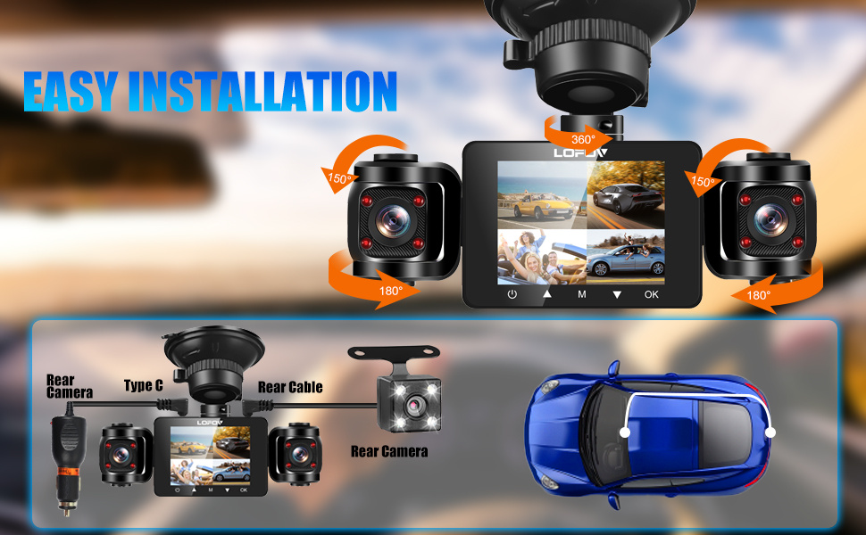 3 channel dash cam -16