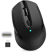 RaceGT Type C Wireless Computer Mouse, USB C Silent Mouse for Laptop, 2.4G Cordless Mouse with 6 ...