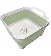 Leemeimei 9L (2.4Gal) Dish Basin Collapsible with Drain Plug , Space Saveing Kitchen Storage Tray...