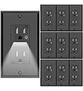 SOZULAMP Night Light Wall Outlets,15A 125V,2 Pole 3 Wire,Tamper Resistant,Electrical Standard Rec...