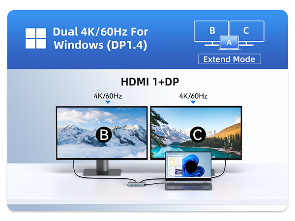 dual hdmi docking station dual monitor